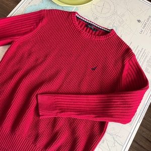 Nautica Red Heavy Knit Sweater